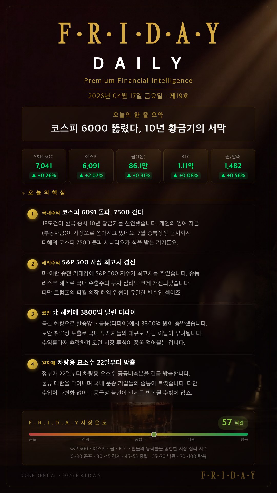 F.R.I.D.A.Y DAILY 카드뉴스 1페이지 샘플